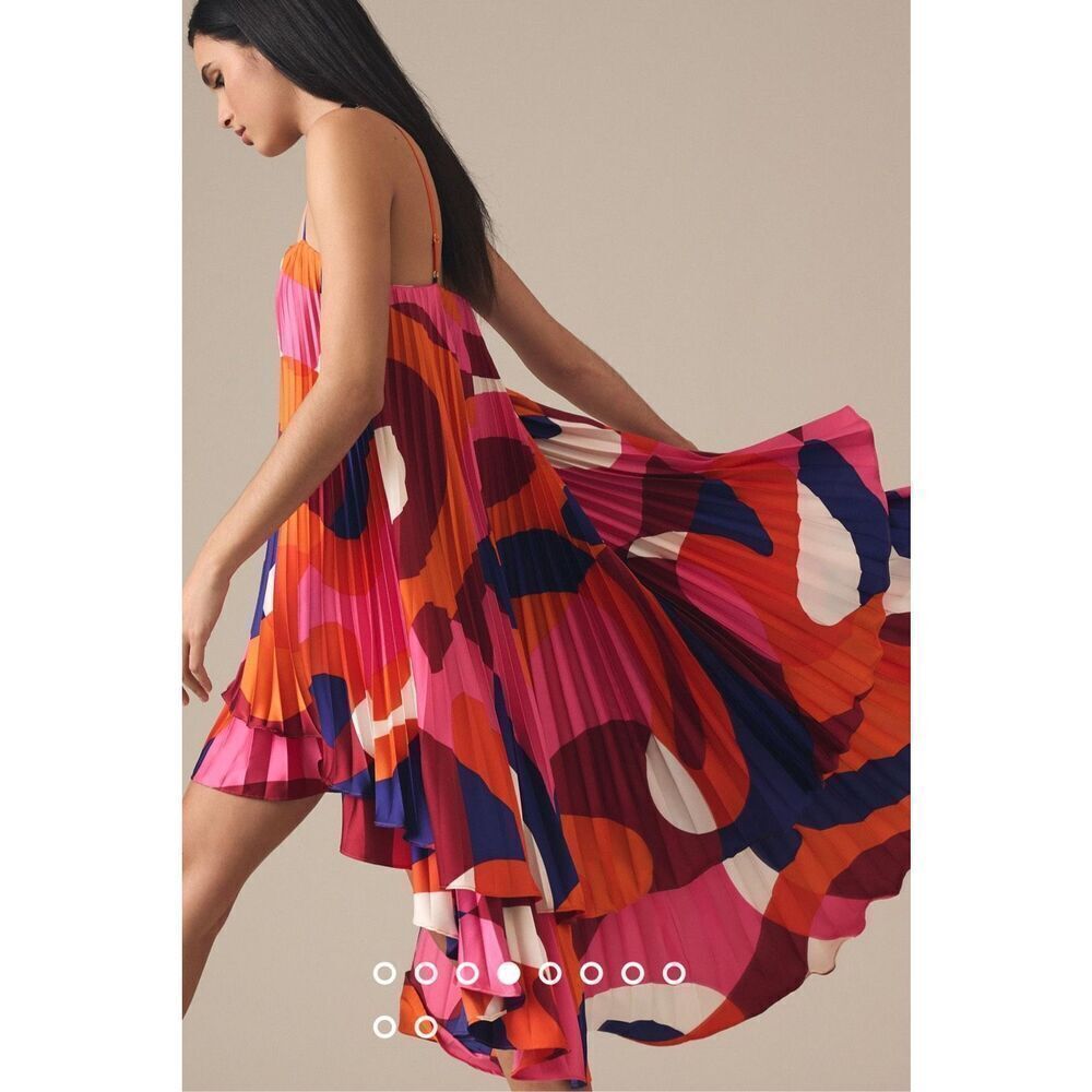 New Hutch Tiered High-Low Pleated Dress Size XS
